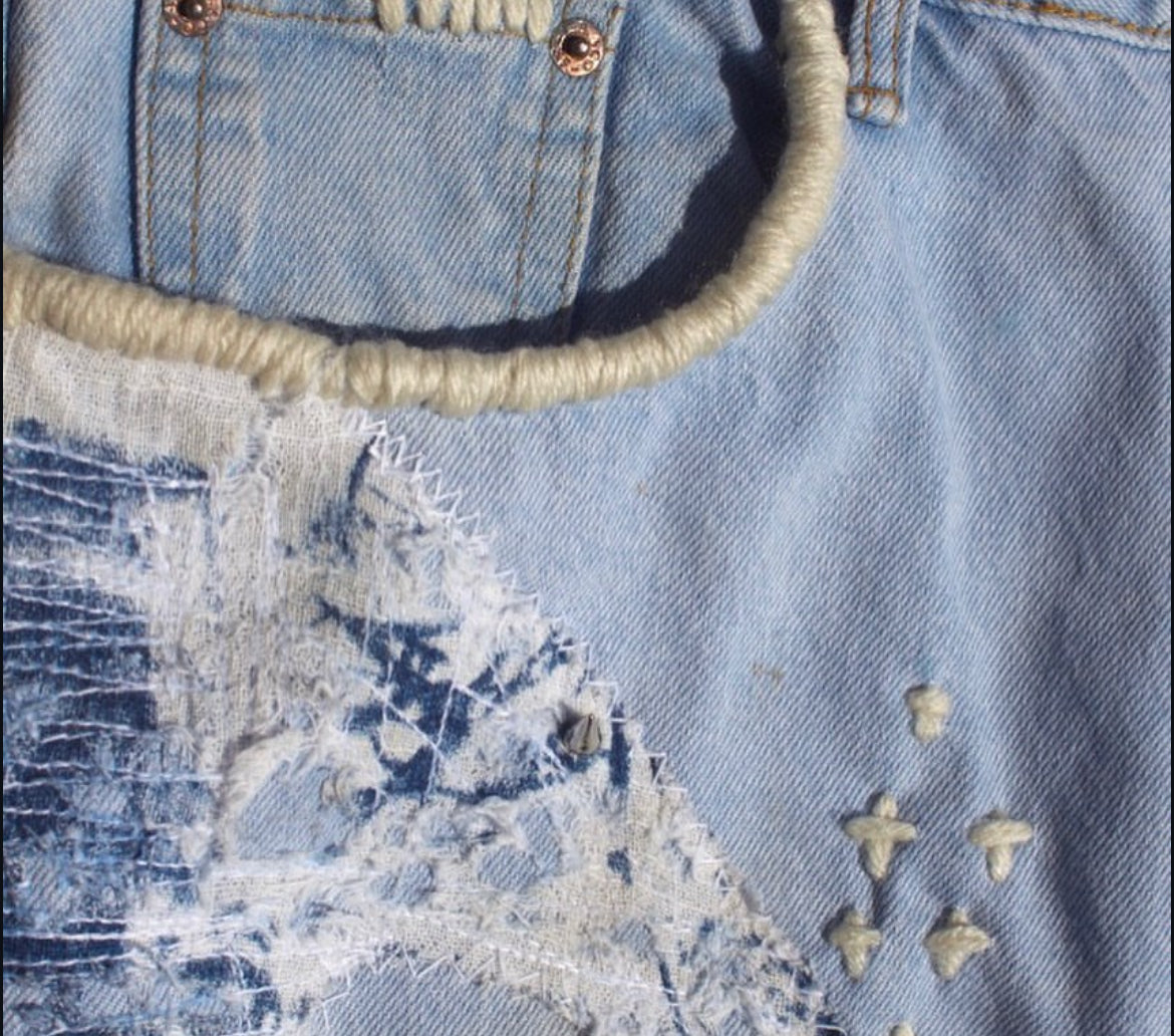 MOH multi wash flared denim