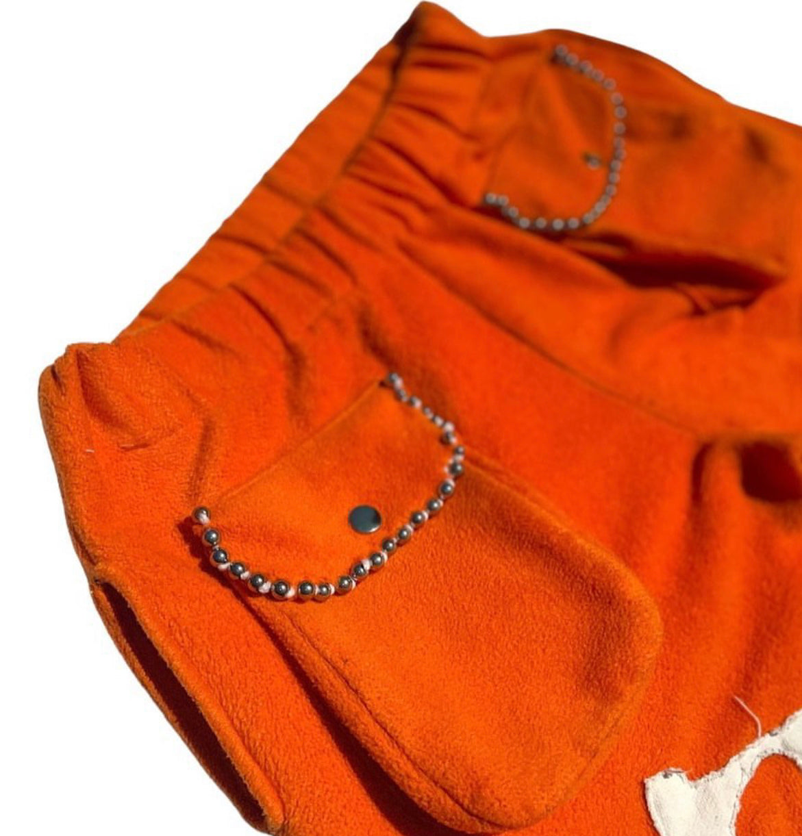 A MOHANARCHY Fleece orange lounge sweats