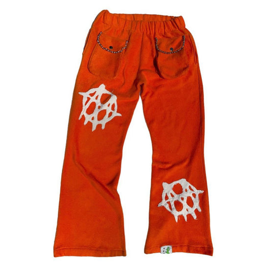 A MOHANARCHY Fleece orange lounge sweats