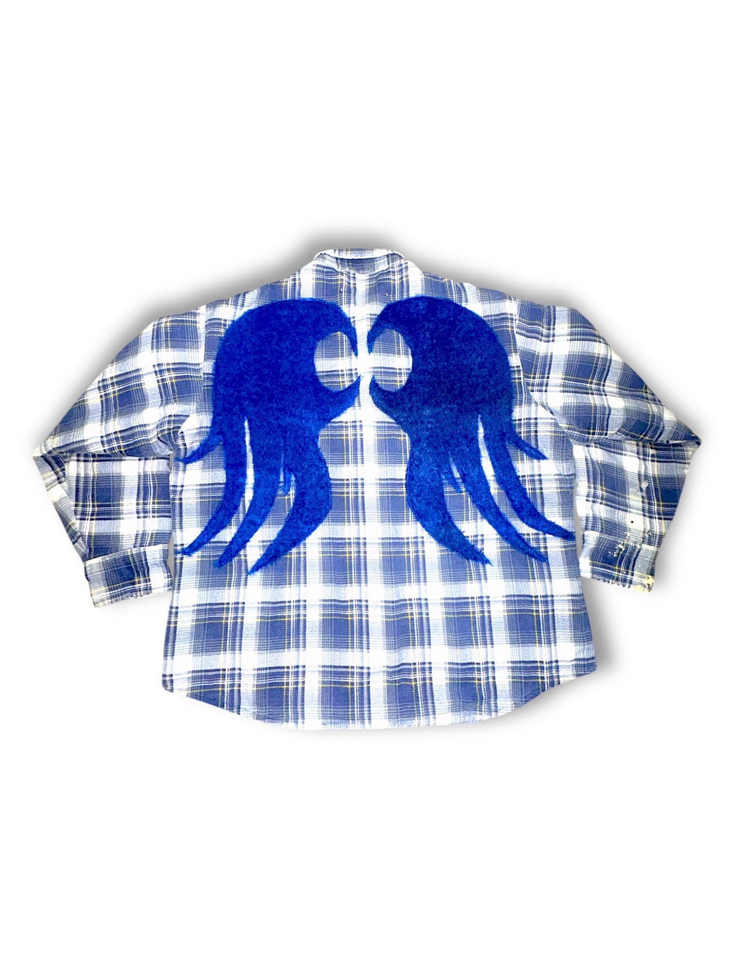 Blue Mohair winged flannel